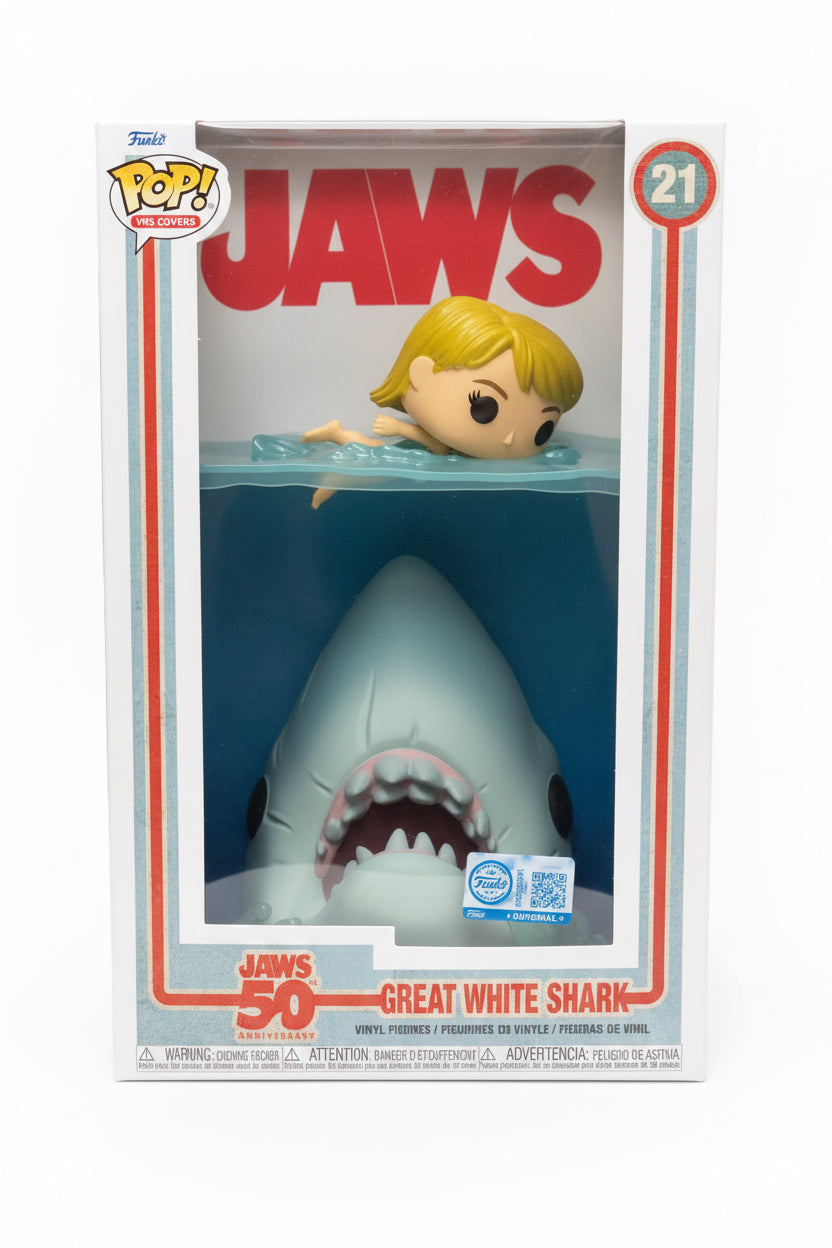 Funko Pop! VHS Covers Jaws Great White Shark #21 50th Anniversary Vinyl Figure