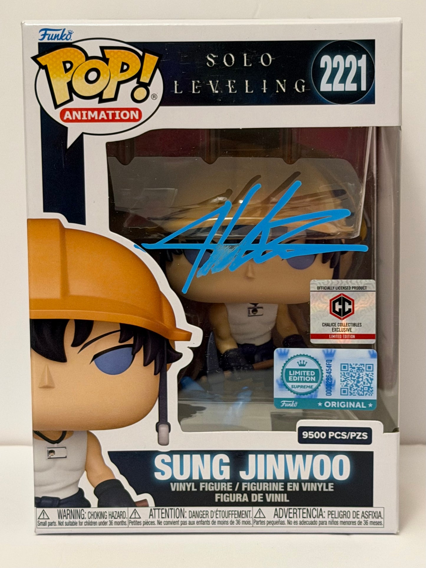 Sung Jinwoo (Mining) Funko Pop LE 9500 PCS Chalice Solo Leveling Anime - 2221 Signed By Aleks Le