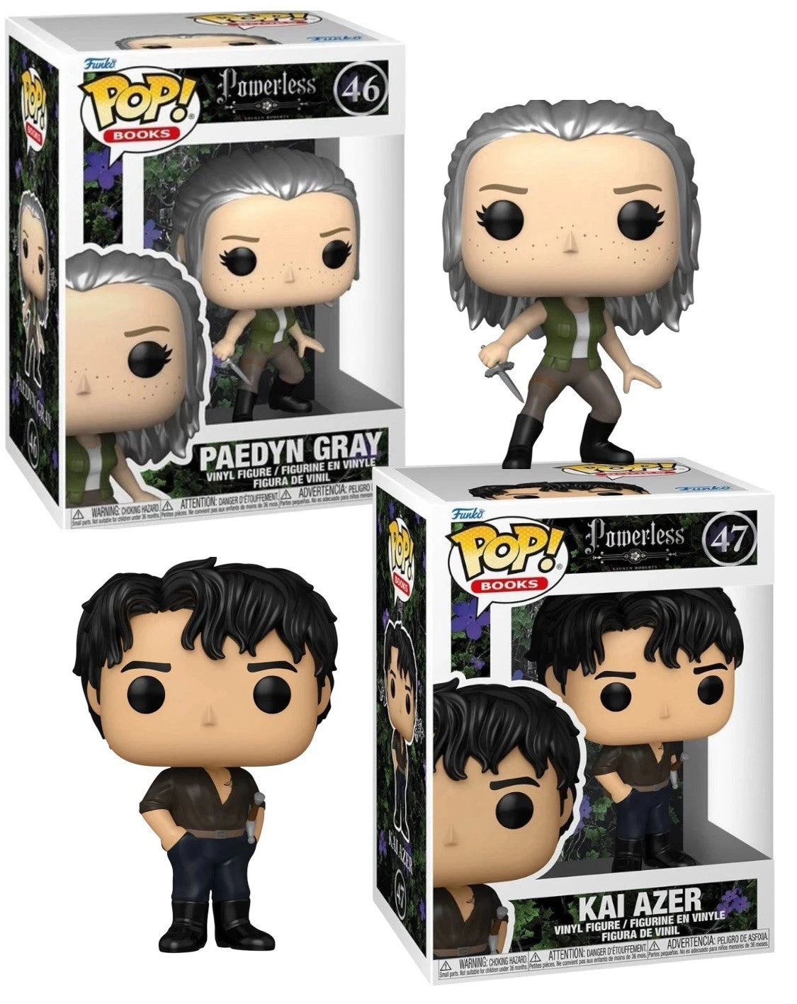 Funko Pop! Books Powerless Paedyn Gray 46 and Kai Azer 47  Bundle Set of 2