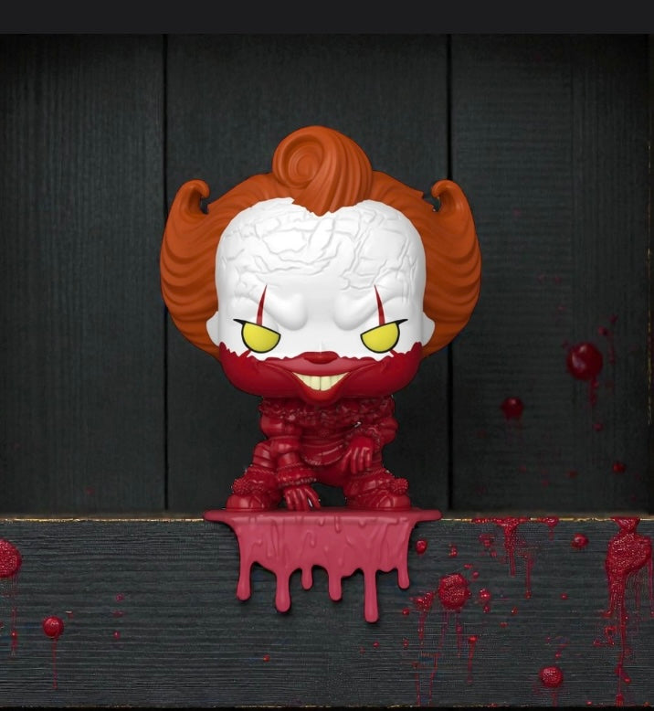 Pennywise Bloody Shelf Sitter Funko Pop EE Exclusive IT Welcome to Derry Vinyl Figure