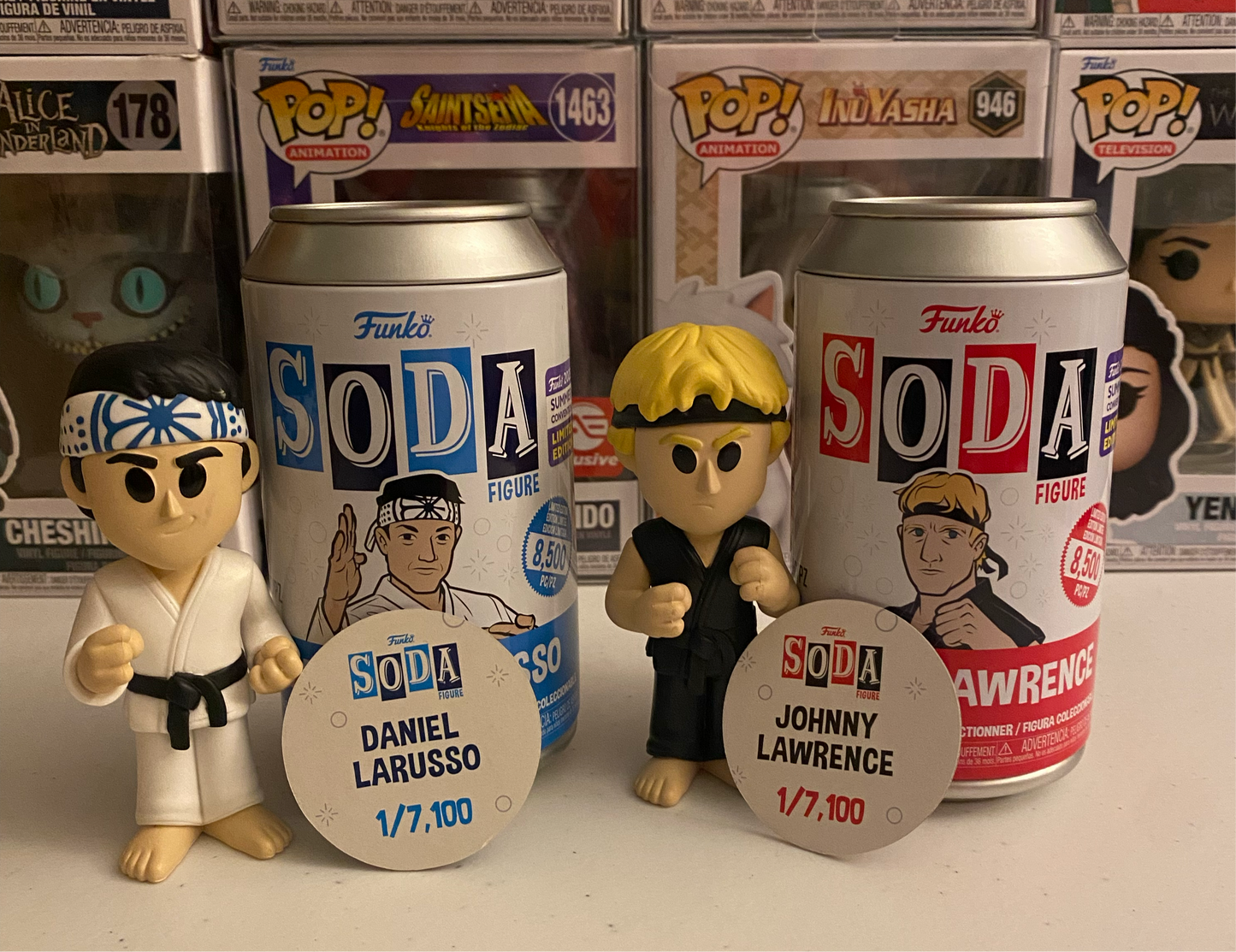 Funko Vinyl Soda Cobra Kai Johnny Lawrence and Daniel Larusso Exclusives set of 2