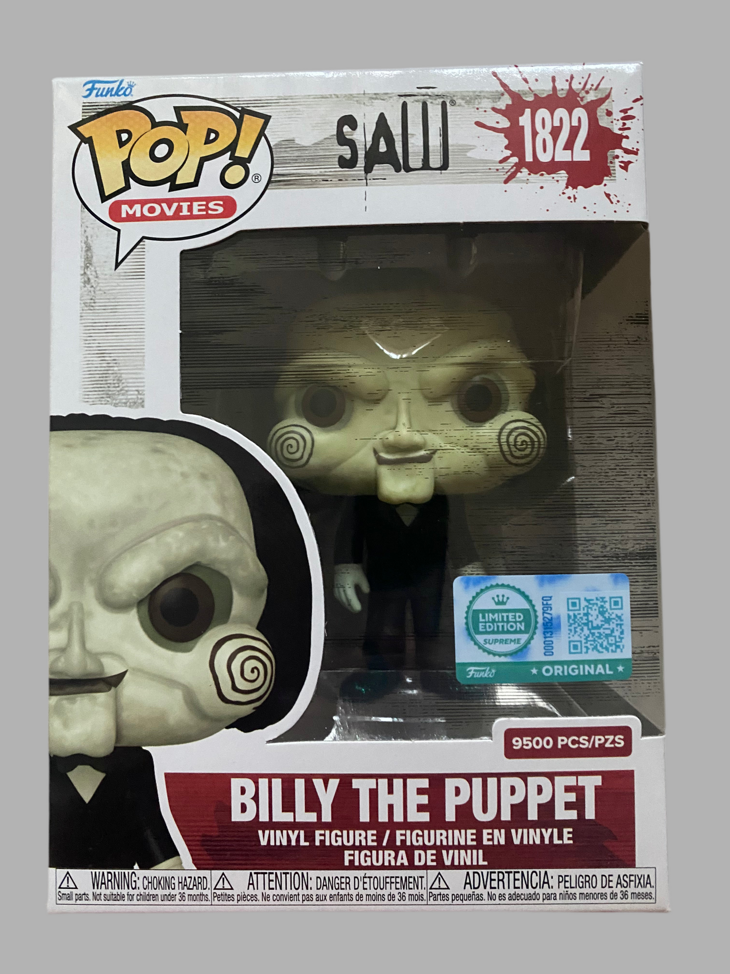 Supreme Funko Pop! Horror Saw Billy the Puppet Limited Edition Vinyl Figure LE 9500