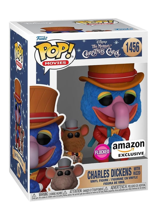 Funko Pop The Muppet Christmas Carol Charles Dickens with Rizzo Flocked Exclusive