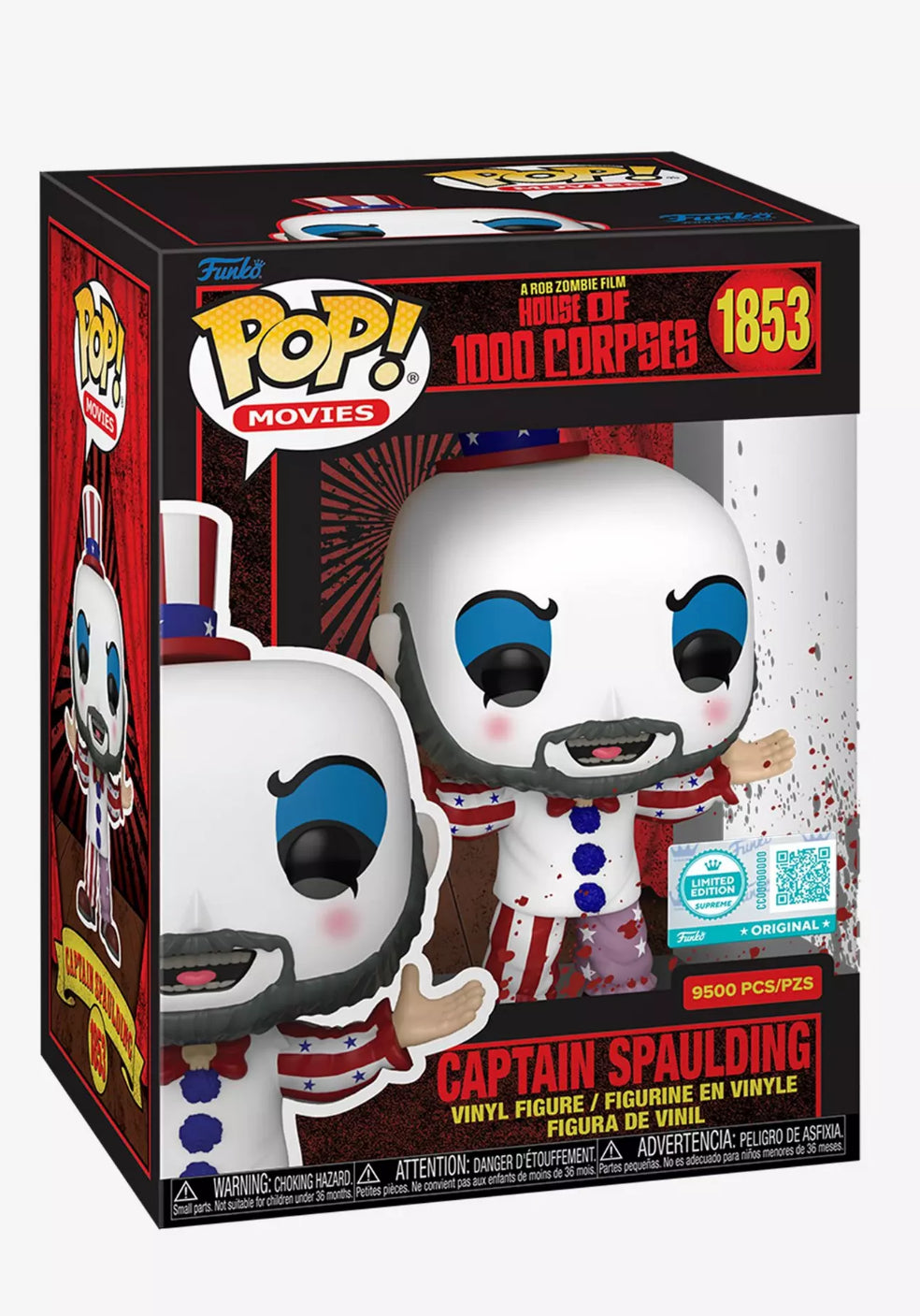 Funko Pop! Horror House Of 1000 Corpses Pop! Movies Captain Spaulding Scare Fare Exclusive Vinyl Figure LE 9500