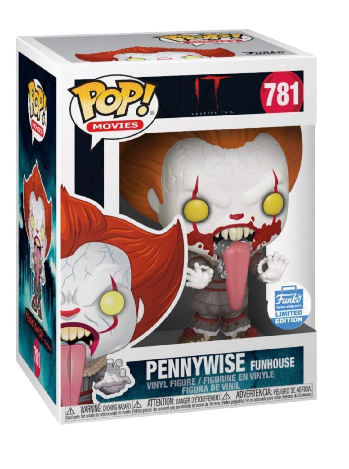 It Chapter Two POP! Movies Pennywise 781 Blood Splatter Funhouse Vinyl Figure Limited Edition Exclusive