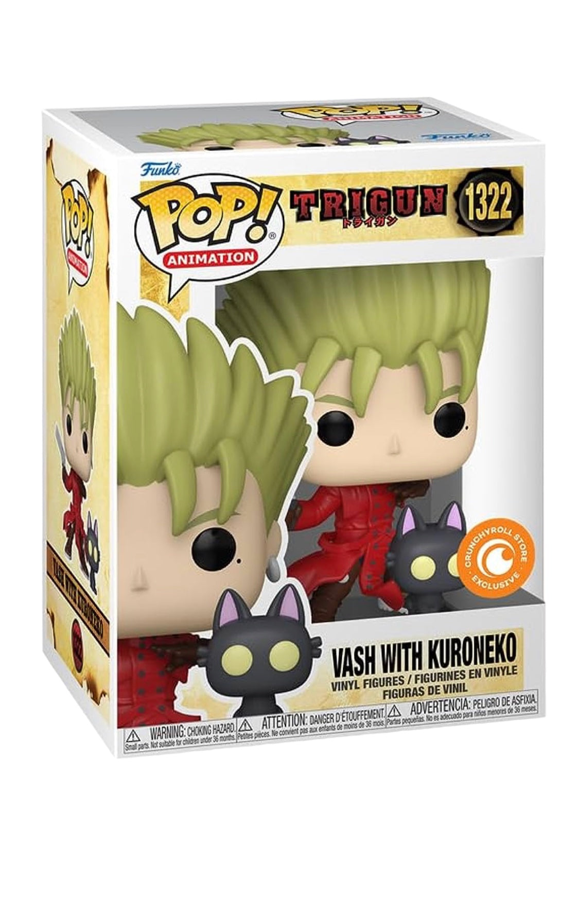 Anime Trigun Vash the Stampede with Kuroneko Exclusive Funko Pop!