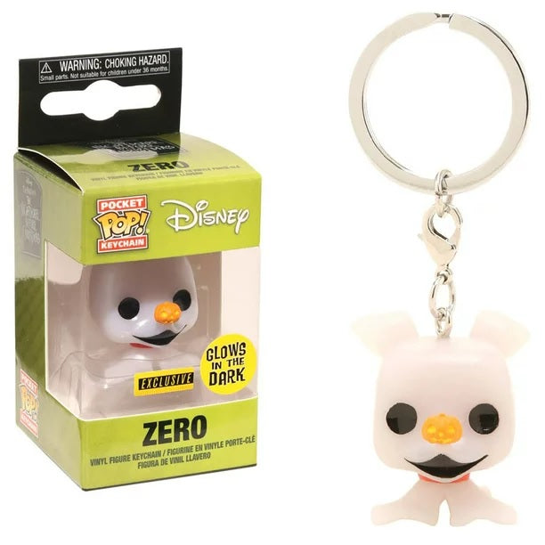 The Nightmare Before Christmas Zero Glow In The Dark Key Chain Exclusive Funko Pocket Pop!