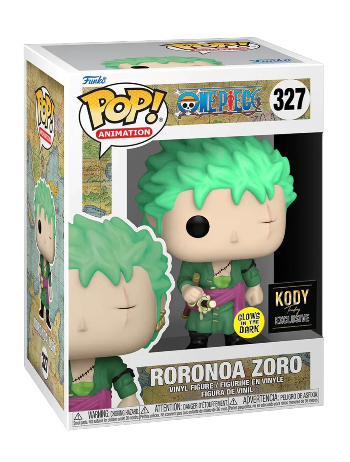 Funko POP! One Piece - Roronoa Zoro Glow in the Dark Vinyl Figure #327 Kody  Trading Exclusive