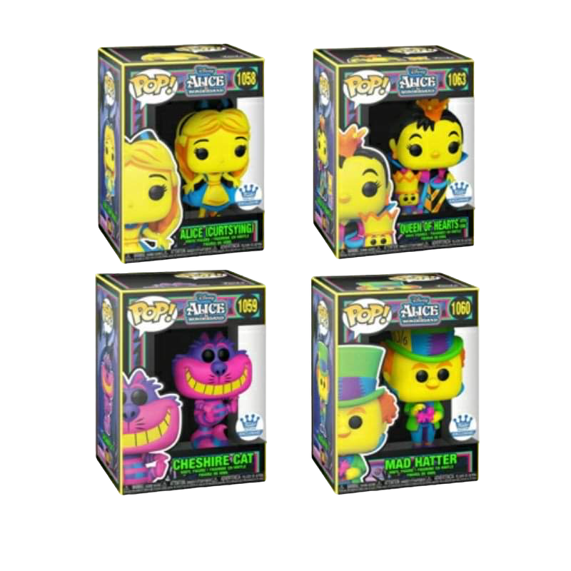 Alice in Wonderland Black Light Set of 4 Pops