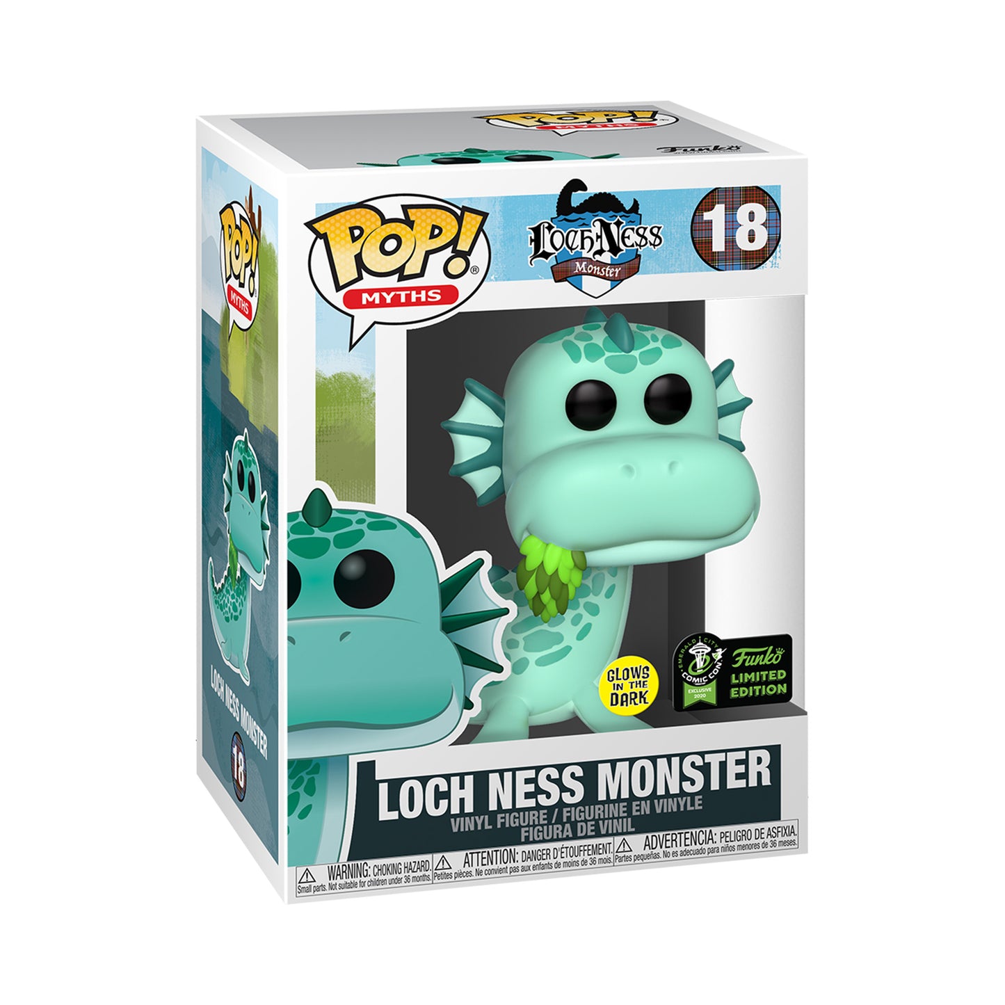 Pop Myths Loch Ness Monster Glow in the Dark ECCC Exclusive Con Sticker Funko
