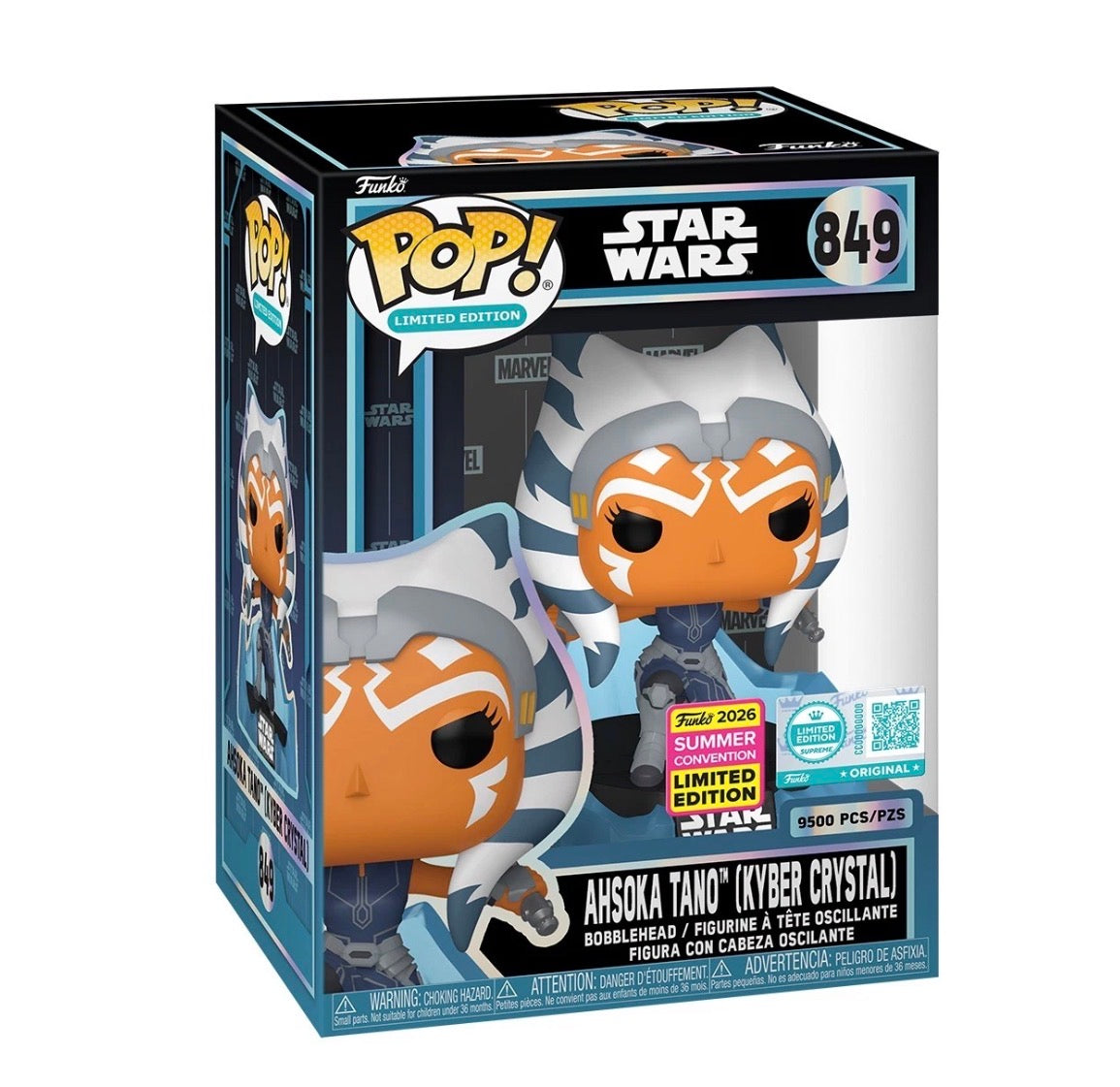 Funko Pop! Ahsoka Tano #849 Kyber Crystal Star Wars SDCC Exclusive