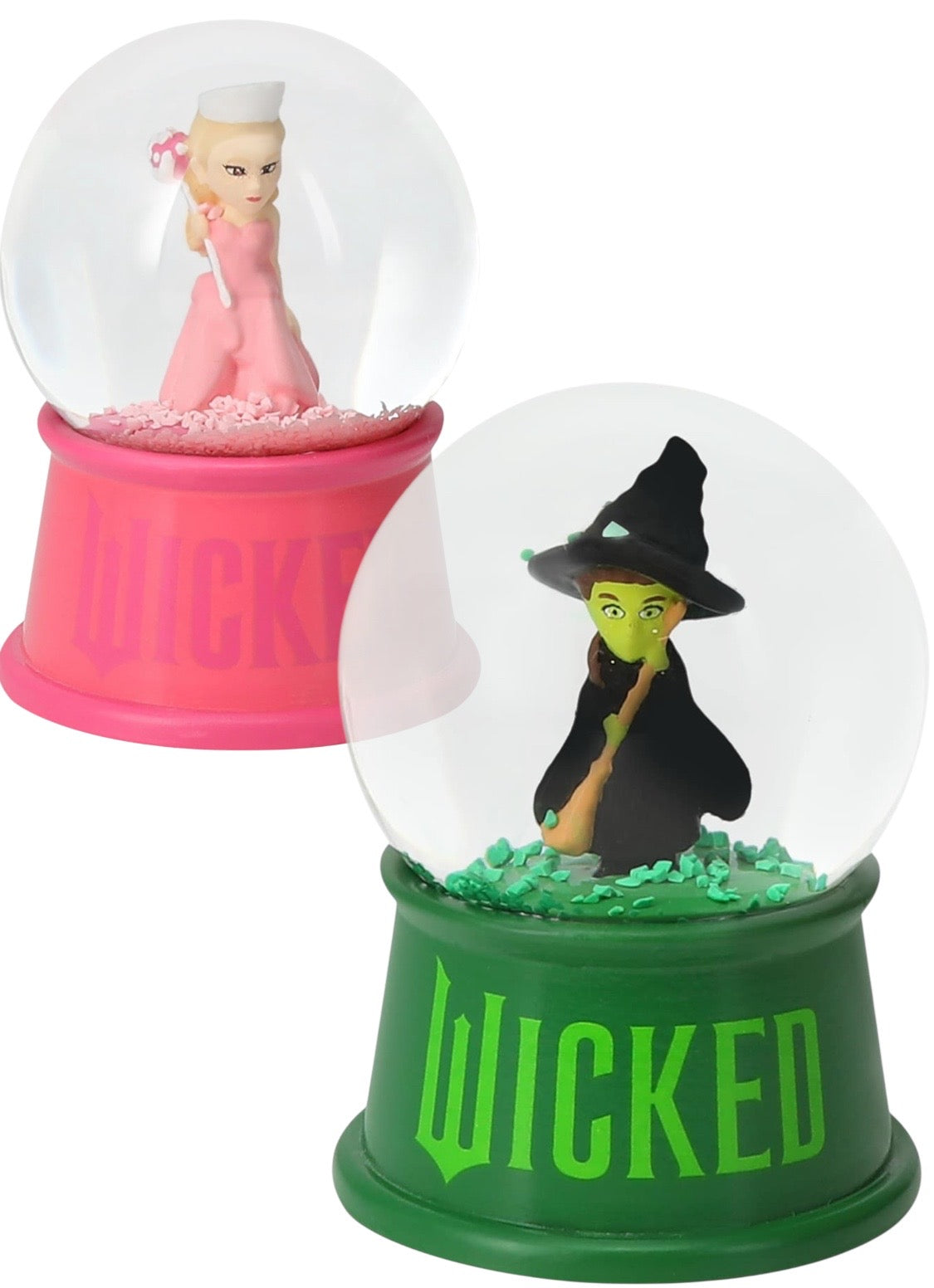 Wicked For Good Movie 2025 Elphaba & Glinda Snow Globes Pair Collectible New