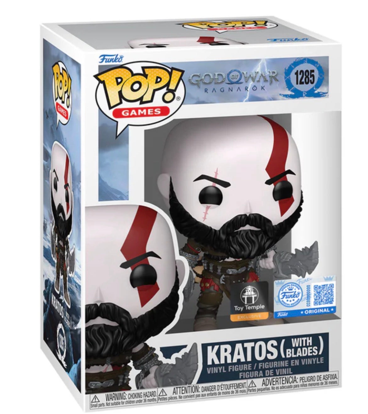 Funko Pop! Kratos with Blades #1285 God of War Ragnarok Toy Temple Exclusive