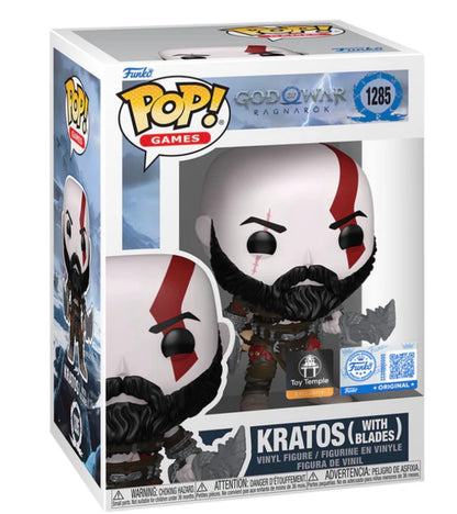 Funko Pop! Kratos with Blades #1285 God of War Ragnarok Toy Temple Exclusive