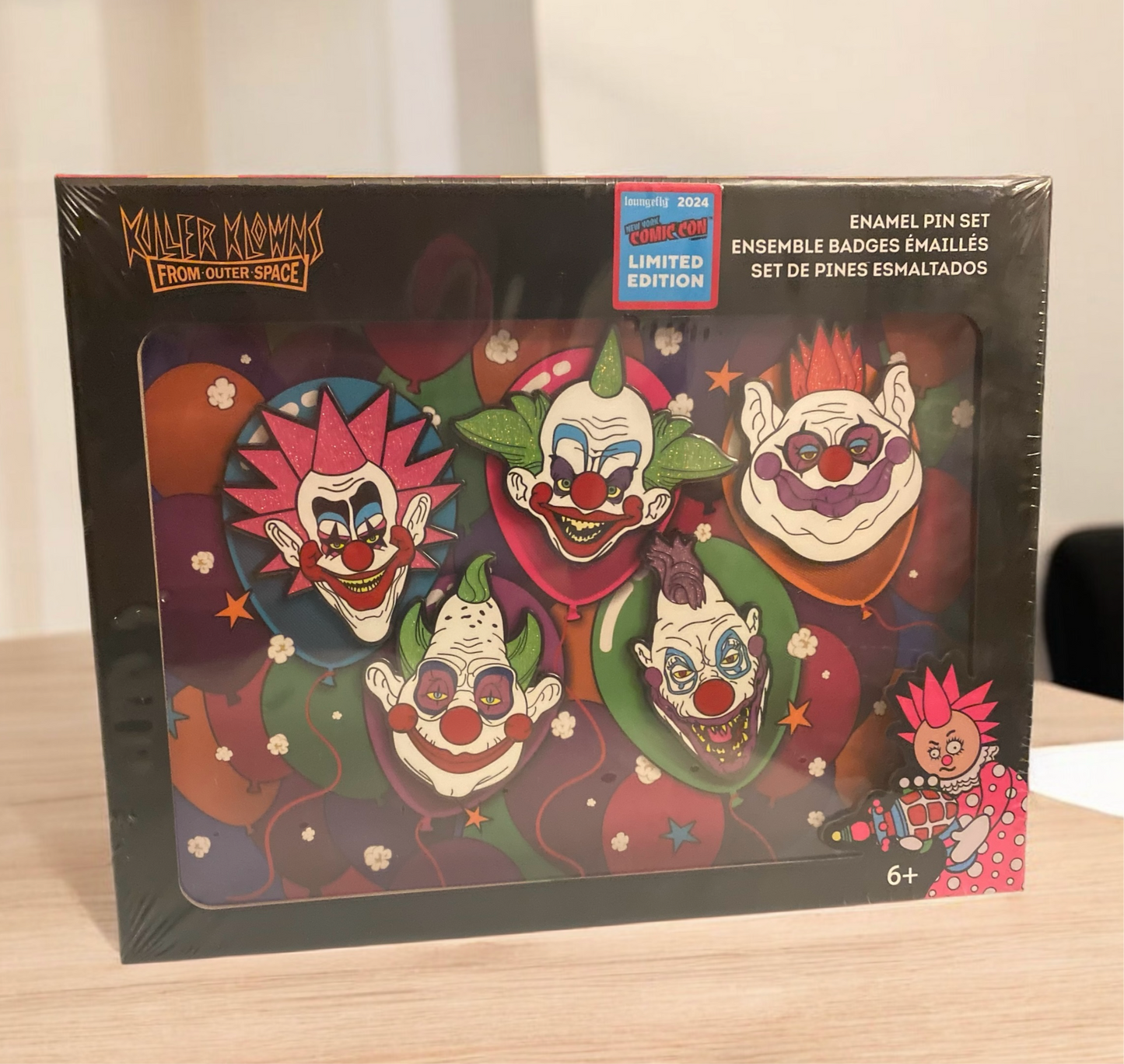 LoungeFly NYCC 2024 LE 500pc Killer Klowns from Outer Space 5 Piece Pin Set