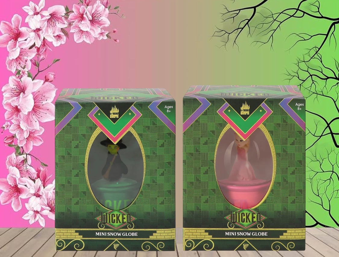 Wicked For Good Movie 2025 Elphaba & Glinda Snow Globes Pair Collectible New