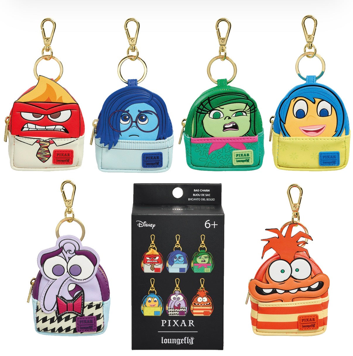 Anxiety Inside Out Cosplay Mystery Mini Backpack Keychain Charm 1 Box