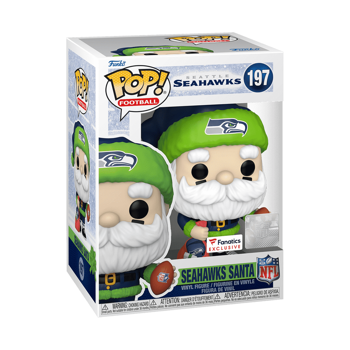 Funko Pop! Seattle Seahawks Seahawks Santa #197 Fanatics Exclusive