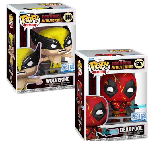 Marvel Pop! Plus Wolverine & Deadpool (Time Ripper) Vinyl Figure Set of 2 Bundle
