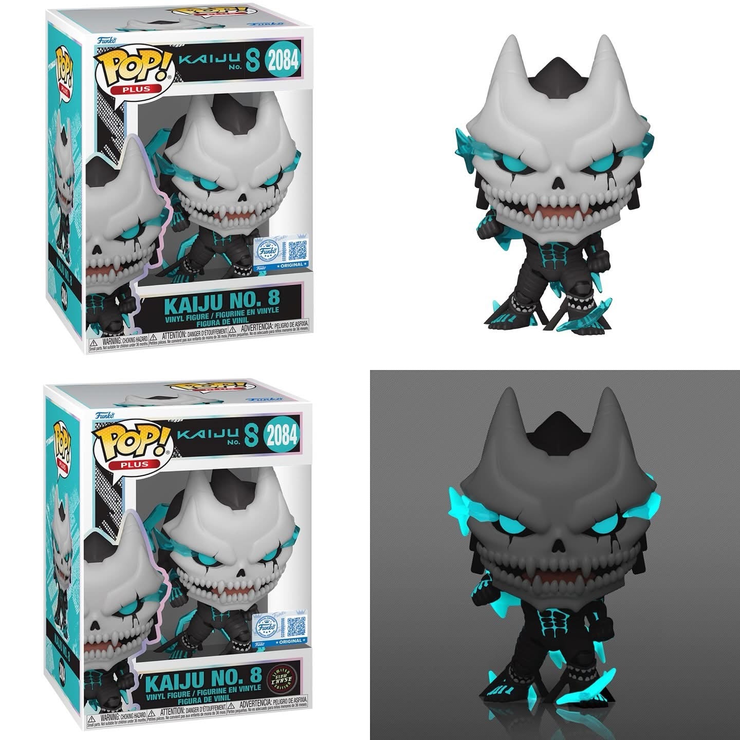 Funko Pop Plus Kaiju No. 8 #2084 Bundle Common + Limited Glow Chase