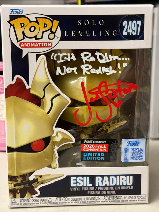 Funko Pop! Esil Radiru #2497 Solo Leveling 2026 Fall Convention LE Signed