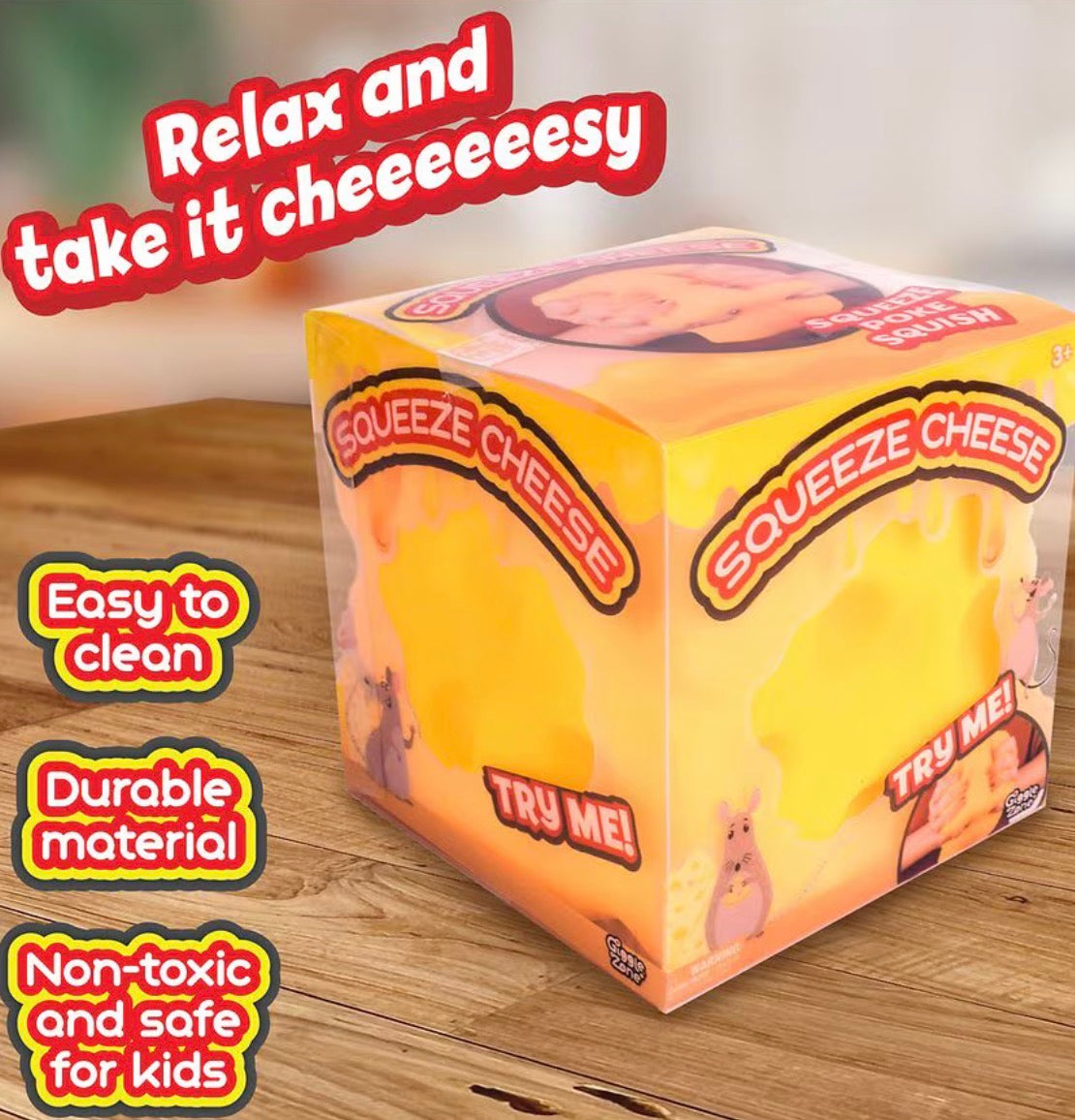 Squeeze Cheese Squishy Sensory Toy by Gooie Zooie