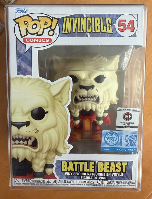Funko Pop! Battle Beast #54 Invincible Chalice Collectibles Exclusive Pre Release Sticker