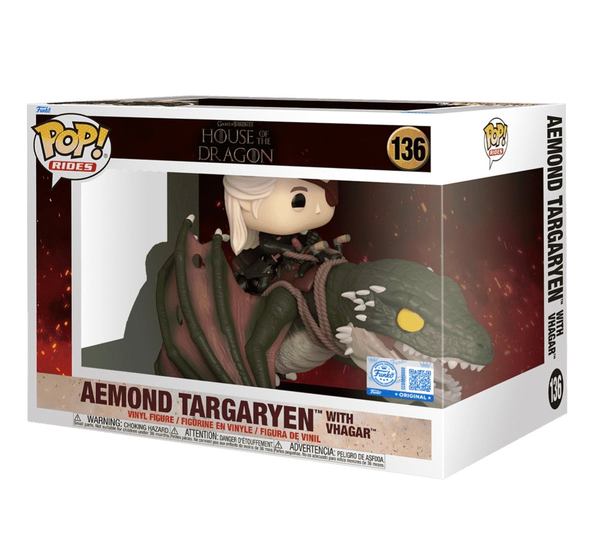 Funko Pop! Rides Aemond Targaryen with Vhagar #136 House of the Dragon Vinyl Figure