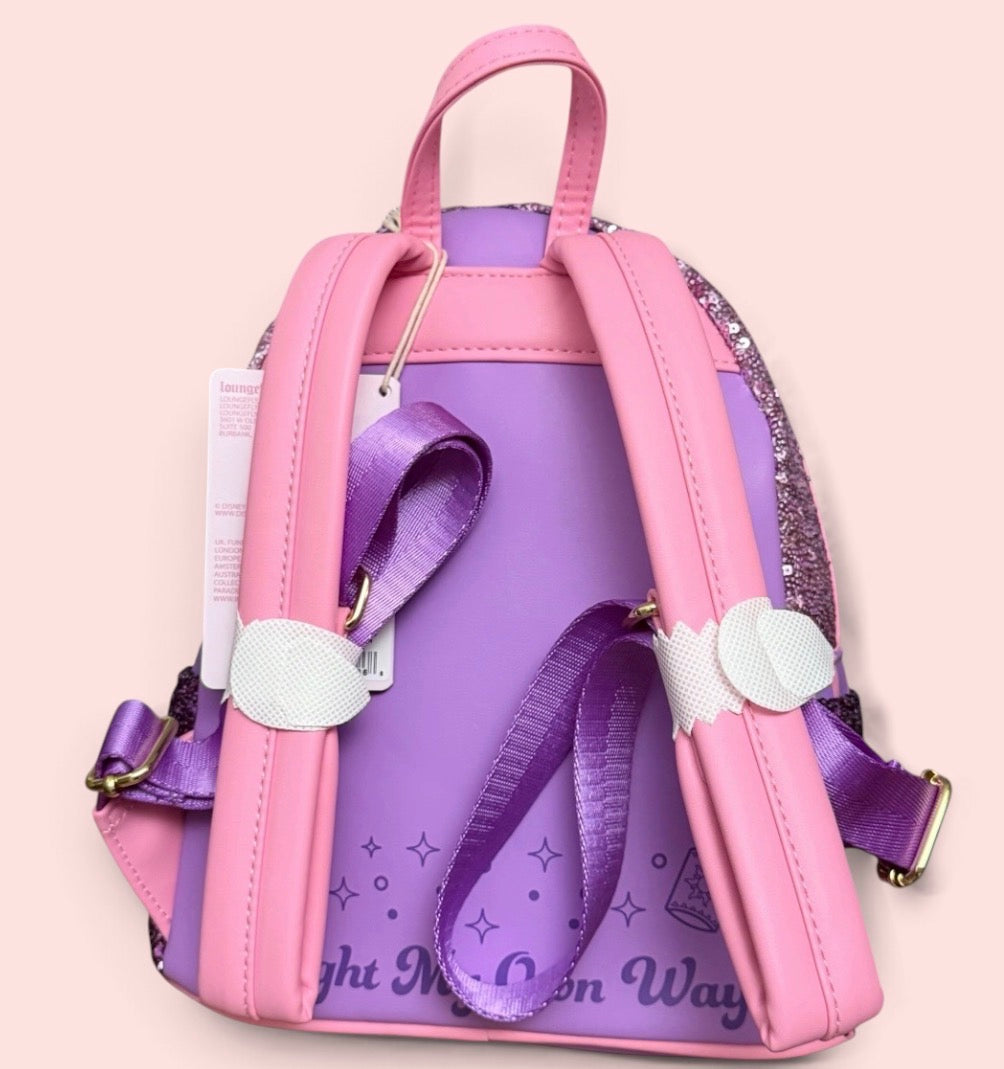 Loungefly Tangled Exclusive Rapunzel Sequin Series Cosplay Mini Backpack