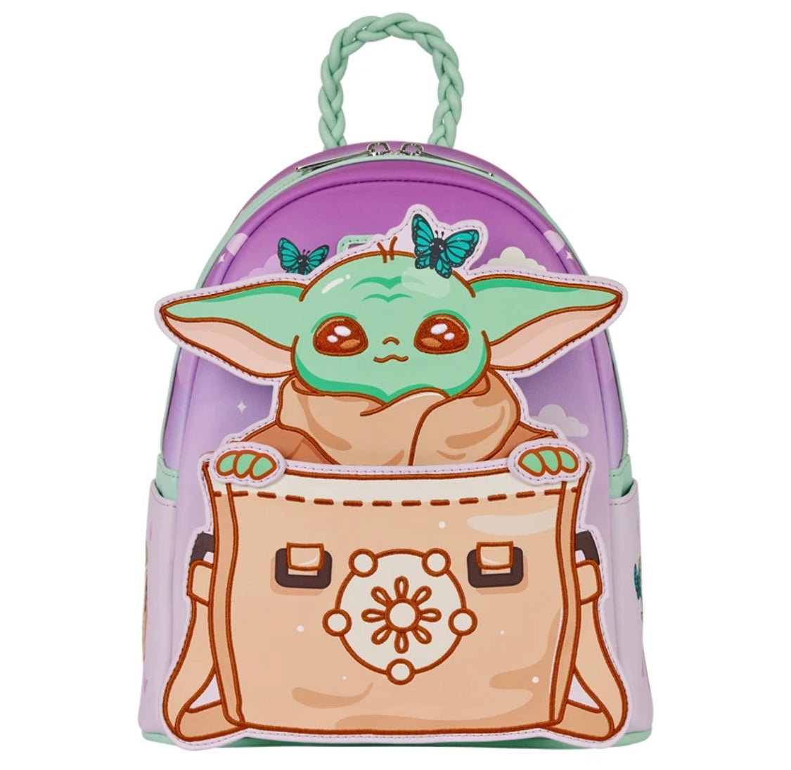 The Mandalorian Grogu with Butterflies Cute Loungefly Mini Backpack