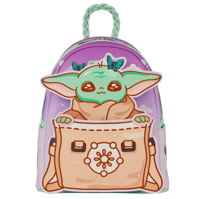 The Mandalorian Grogu with Butterflies Cute Loungefly Mini Backpack