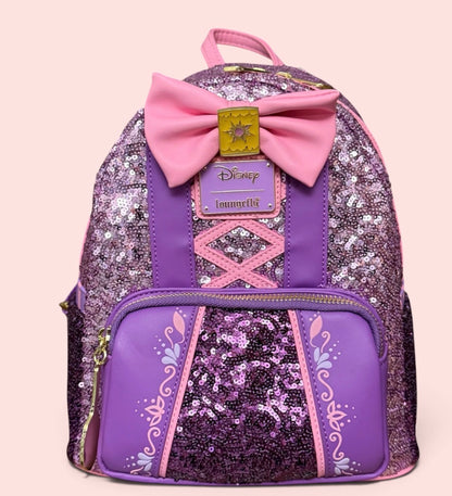 Loungefly Tangled Exclusive Rapunzel Sequin Series Cosplay Mini Backpack