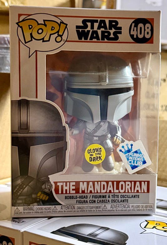 Funko Pop! Star Wars: The Mandalorian – The Mandalorian #408 Glow in the Dark (Funko Insider Club Exclusive)