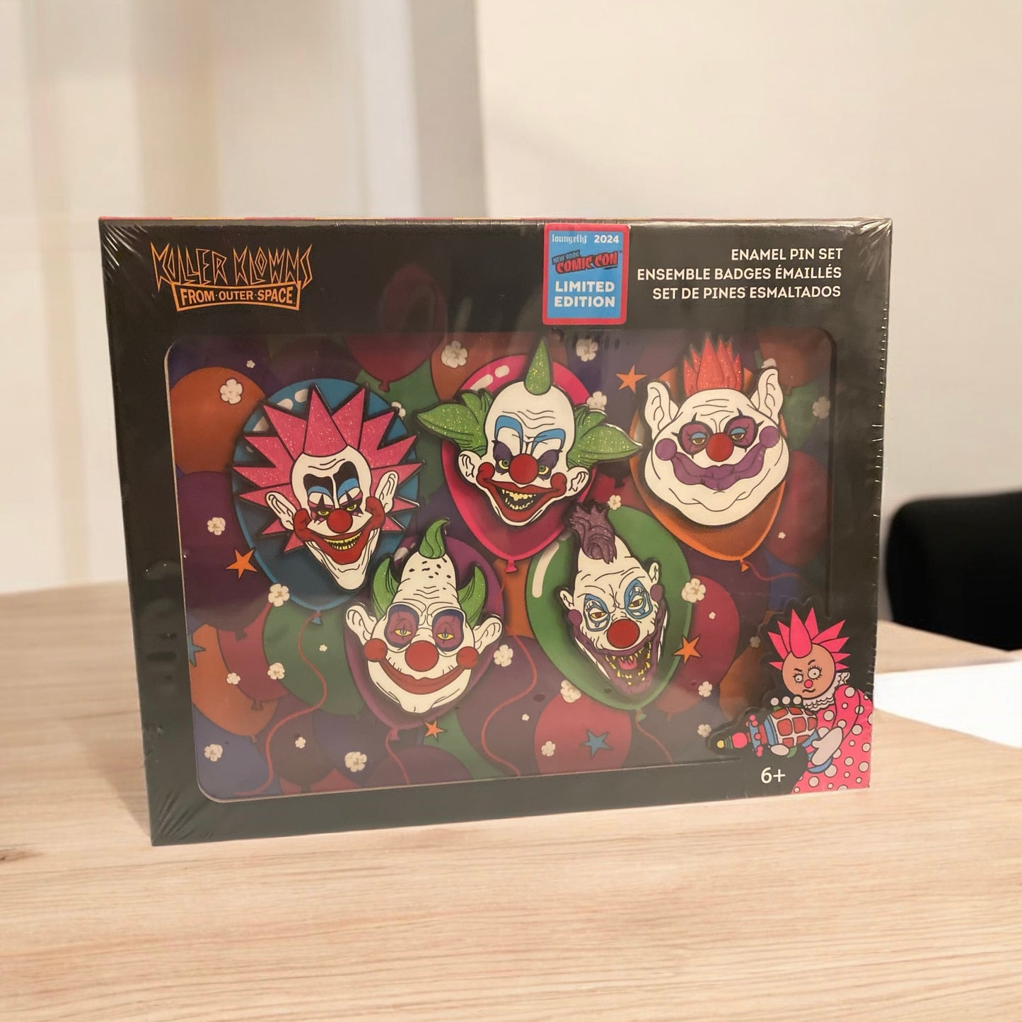 LoungeFly NYCC 2024 LE 500pc Killer Klowns from Outer Space 5 Piece Pin Set