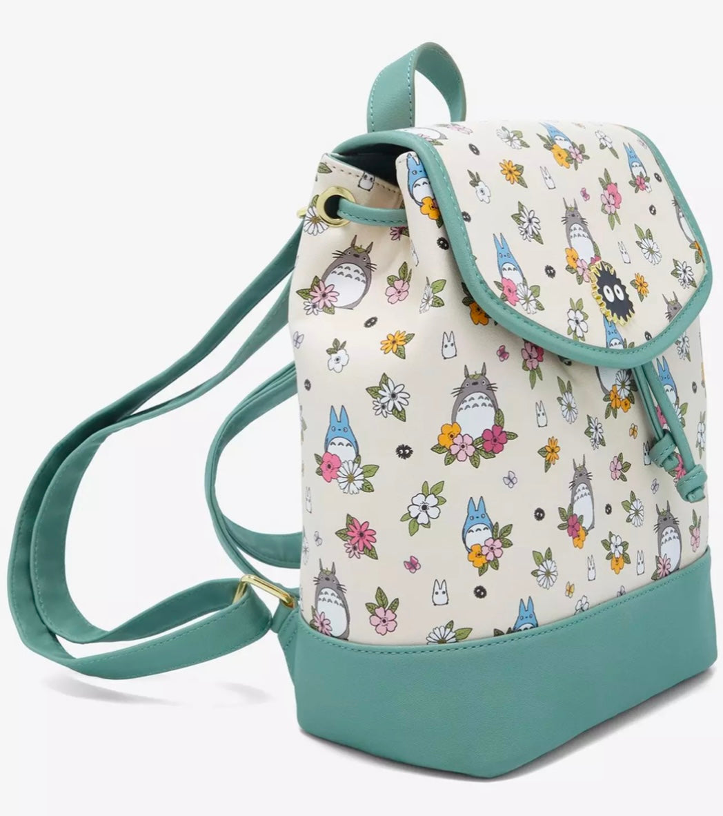 ghibli mini backpack Studio Ghibli My Neighbor Totoro Floral Slouch Mini Backpack – Topshoptoys