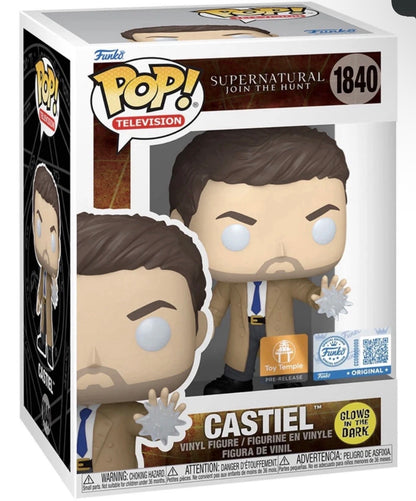 Funko Pop! Supernatural Castiel Toy Temple Glow In The Dark Exclusive