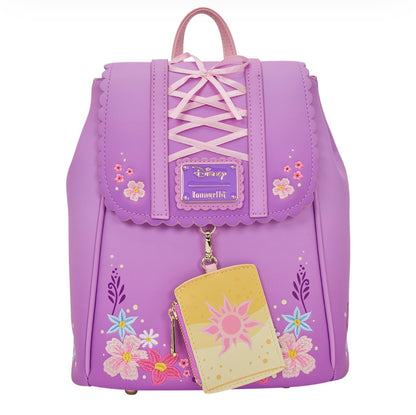 Tangled Rapunzel Exclusive Floral Flap Mini Backpack with Coin Bag