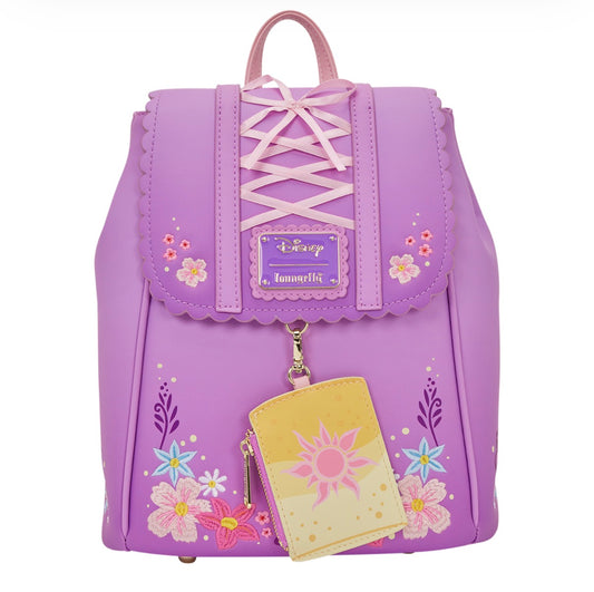 Tangled Rapunzel Exclusive Floral Flap Mini Backpack with Coin Bag