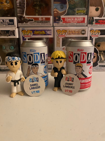 Funko Vinyl Soda Cobra Kai Johnny Lawrence and Daniel Larusso Exclusives set of 2