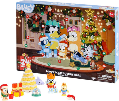 Bluey Toys for Girls and Boys, 24 Days of Surprises, Kids 2025 Advent Calendar w/Accessories, Stickers & Mini Christmas Tree