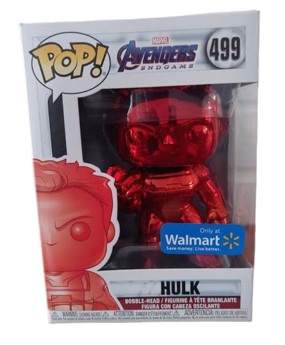 Marvel Avengers Endgame Chrome Red Hulk Exclusive Funko Pop!