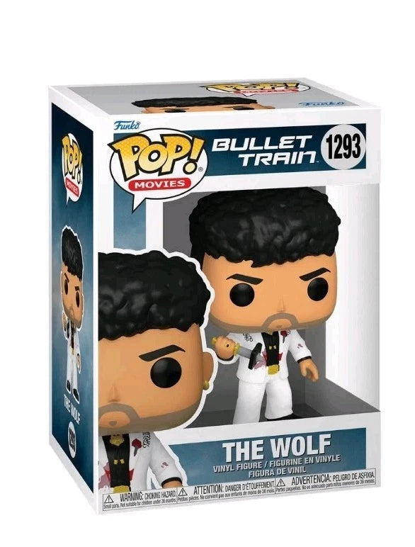 Funko Pop Movies Bullet Train The Wolf Bad Bunny # 1293 with Pop Protector