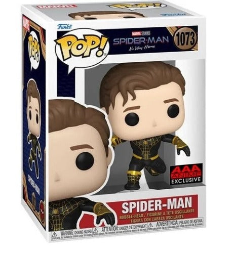 Unmasked Spider-Man Black Suit Pop! Vinyl Figure - AAA Anime Exclusive NON Chase minor damage