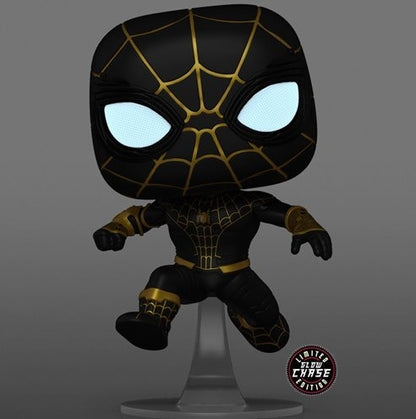 Unmasked Spider-Man Black Suit Pop! Chase Vinyl Figure - AAA Anime Exclusive